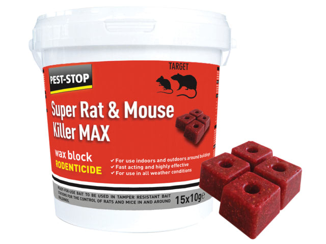 Super Rat/Mouse Killer Wax Block 15 x 10g