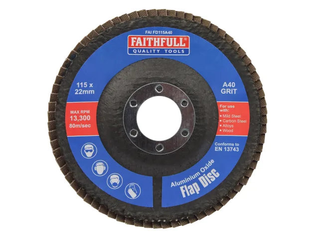 Flap Disc Aluminium Oxide 115 x 22mm