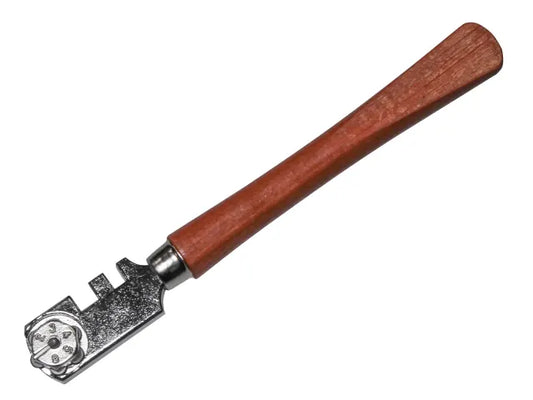 Glass cutter Six Wheel Tungsten Carbide - Wood Handle