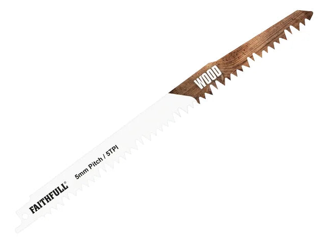 Sabre Saw Blade Wood 240mm 5 TPI (Pack 5) S1531L