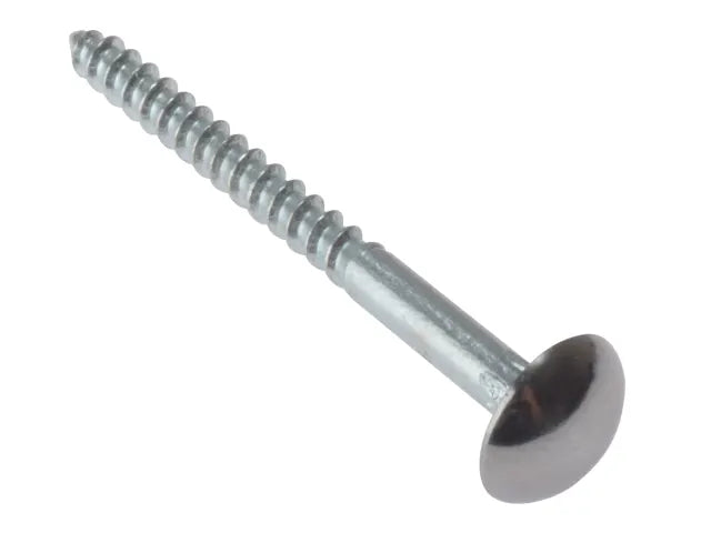 Mirror Screw Chrome Domed Top Slotted