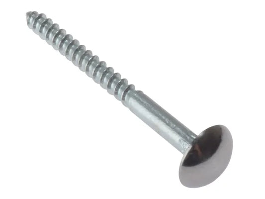 Mirror Screw Chrome Domed Top Slotted