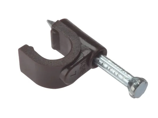 Cable Clips Brown 5-7mm round