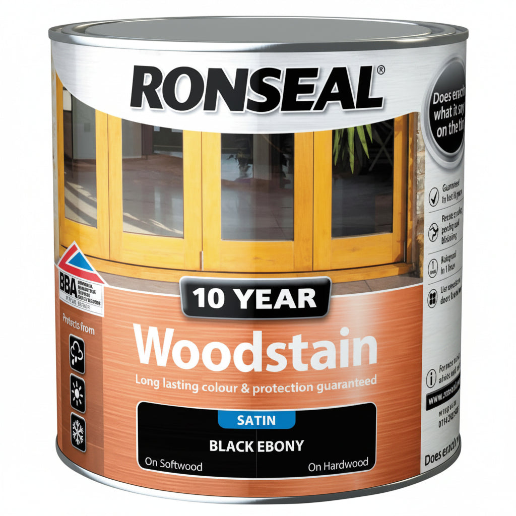 Ronseal 10 Year Woodstain - Black Ebony - 2.5L