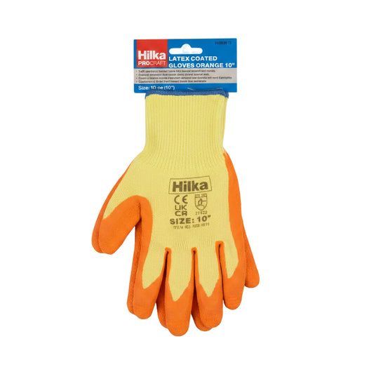 Latex Coated Orange Gloves