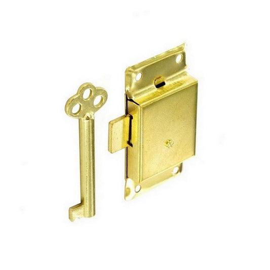 Cupboard Lock 2 Keys Brass 63mm Securit S1672