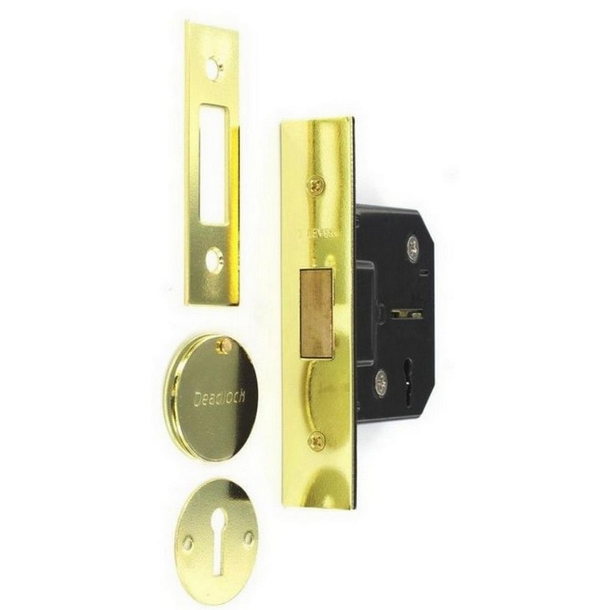 3 Lever Deadlock Electro Brass 75mm Securit