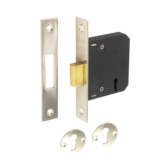 3 Lever Deadlock Nickel Plated 63mm Securit S1816