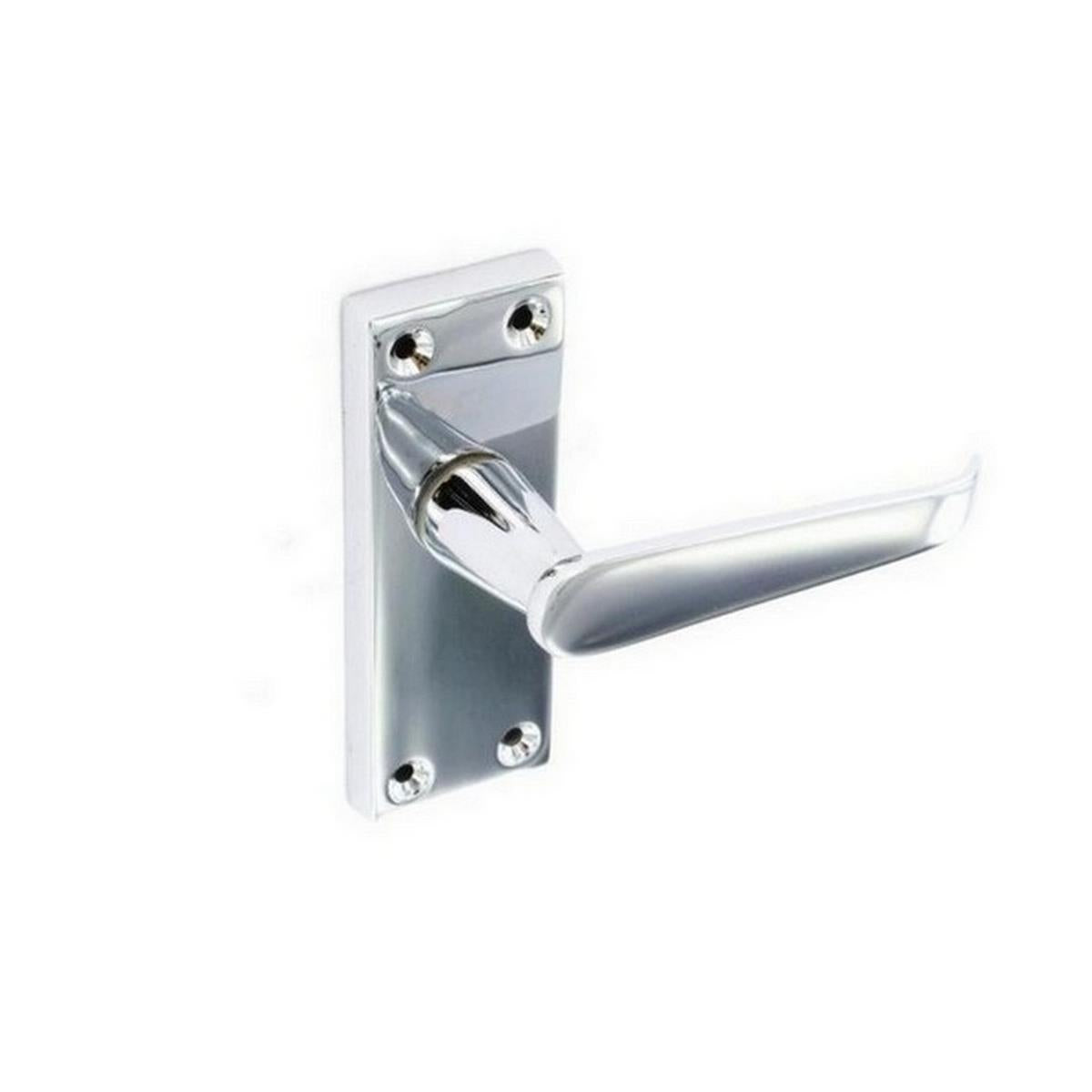 Chrome Flat Latch Handles 115mm Securit S2706
