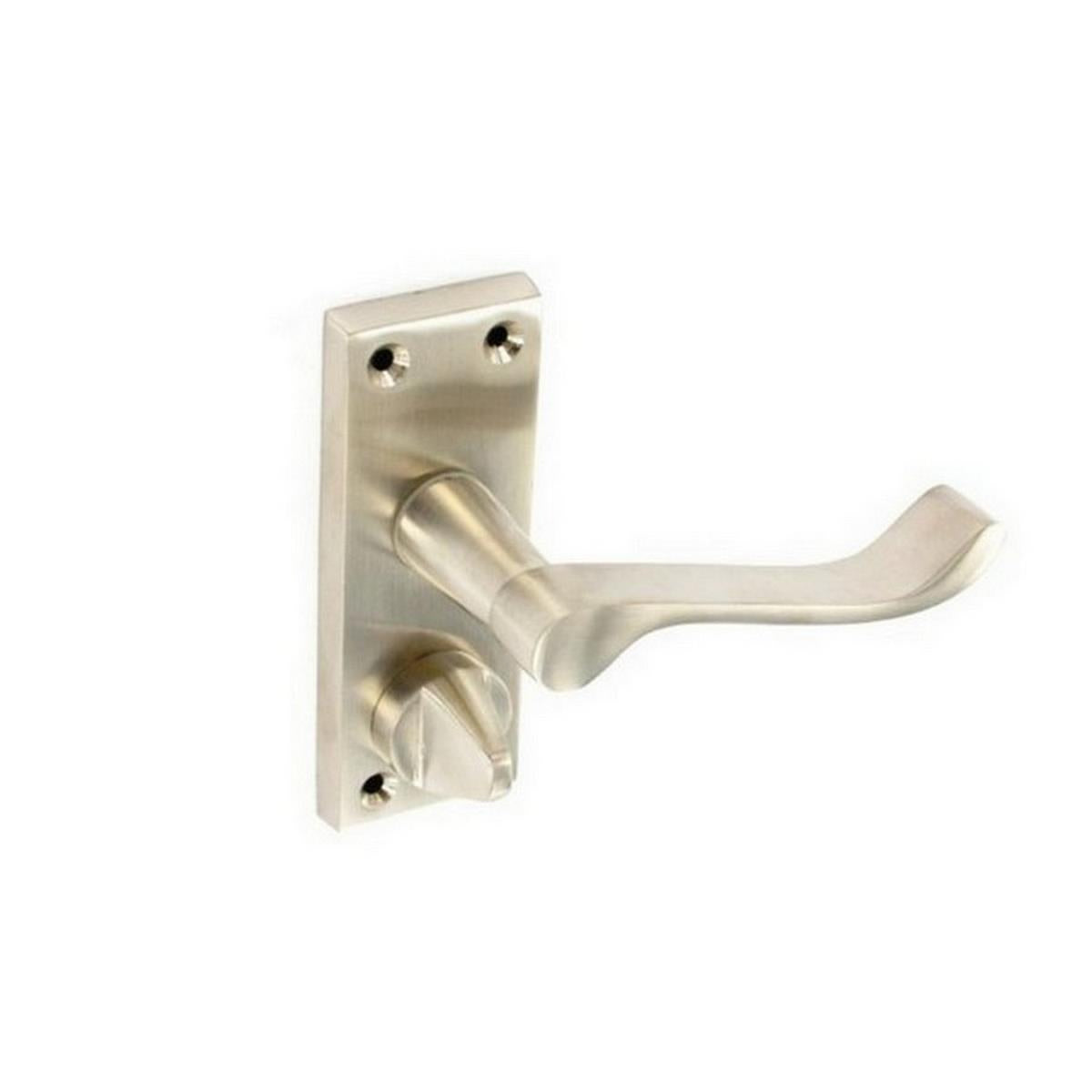Brushed Nickel Scroll Privacy Handles 115mm Securit S2723
