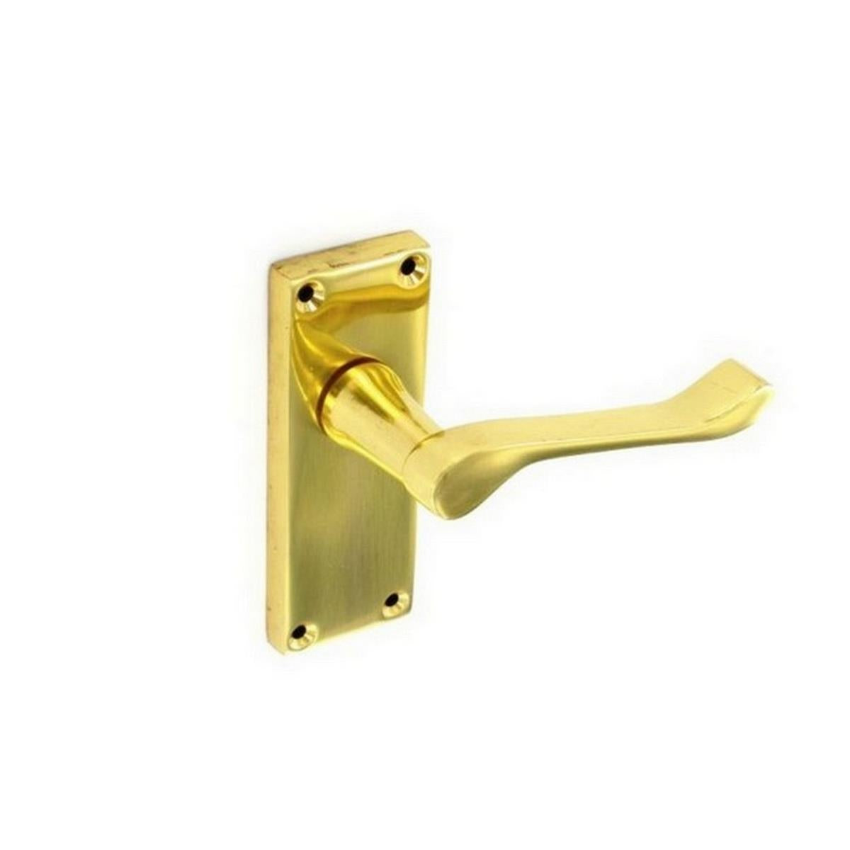 Victorian Brass Scroll Latch Handles 115mmSecurit S7205